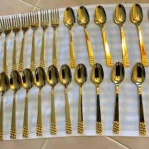 Vintage Supreme Cutlery Stainless Flatwear Gold Tone Silverware
